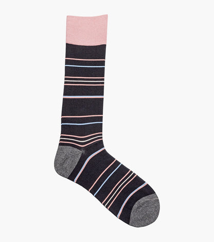 Stacy Adams Narrow Stripes Men's Crew Dress Socks Men’s Socks - Black Multi