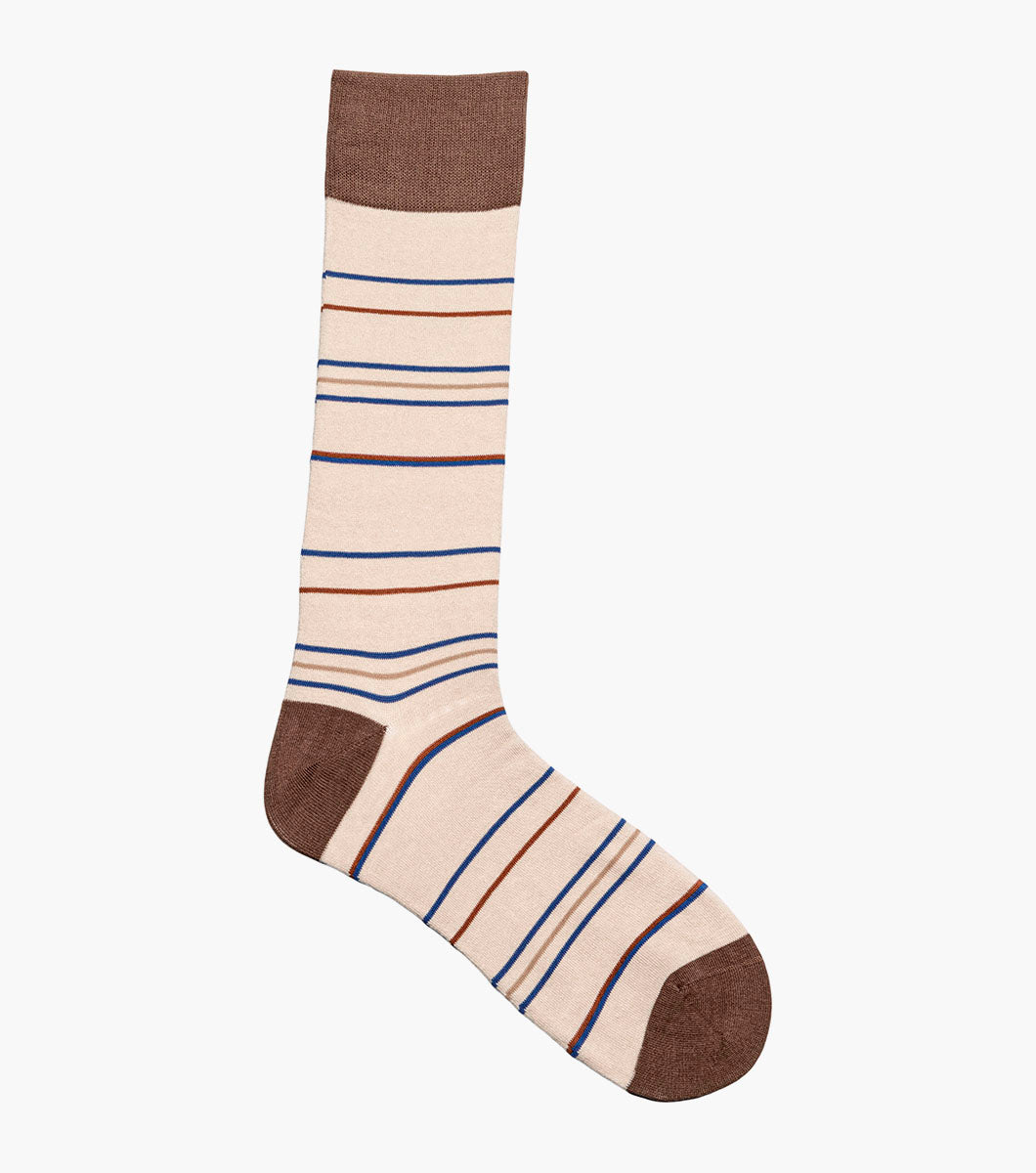 Stacy Adams Narrow Stripes Men's Crew Dress Socks Men’s Socks - Tan