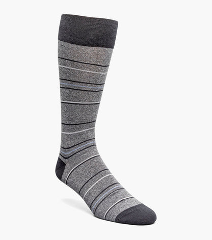 Stacy Adams Narrow Stripes Men's Crew Dress Socks Men’s Socks - Charcoal