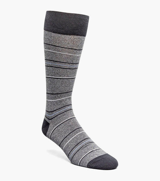 Stacy Adams Narrow Stripes Men's Crew Dress Socks Men’s Socks - Charcoal