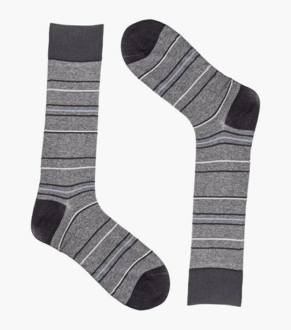 Stacy Adams Narrow Stripes Men's Crew Dress Socks Men’s Socks - Charcoal