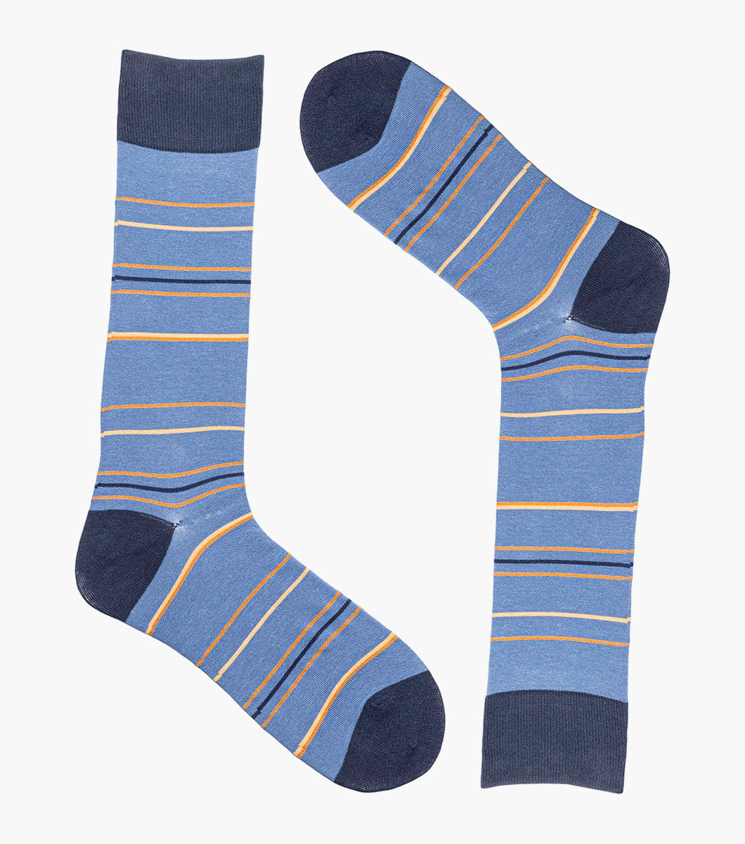 Stacy Adams Narrow Stripes Men's Crew Dress Socks Men’s Socks - Blue