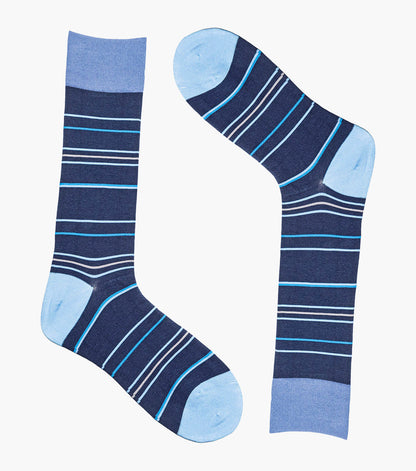Stacy Adams Narrow Stripes Men's Crew Dress Socks Men’s Socks - Blue Multi