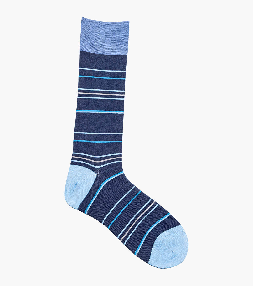 Stacy Adams Narrow Stripes Men's Crew Dress Socks Men’s Socks - Blue Multi