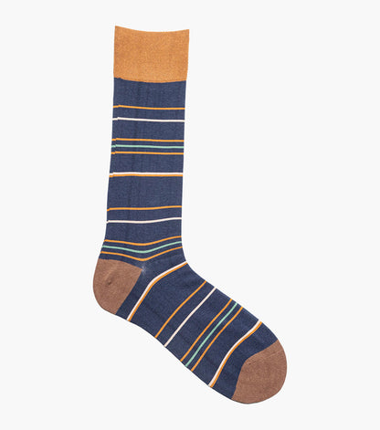 Stacy Adams Narrow Stripes Men's Crew Dress Socks Men’s Socks - Navy Multi