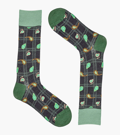 Stacy Adams Plaid Teardrop Men's Crew Dress Socks Men’s Socks - Green