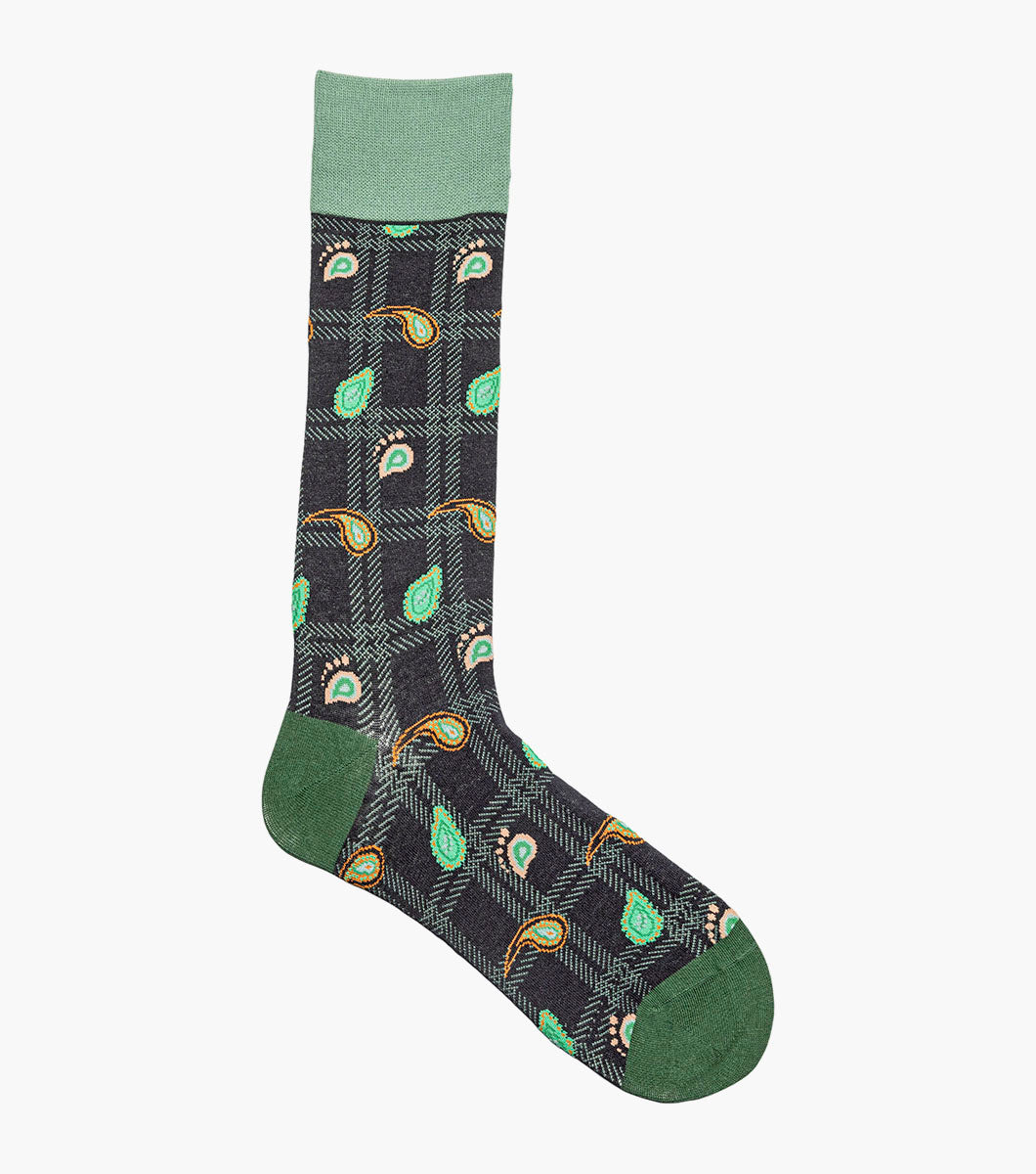 Stacy Adams Plaid Teardrop Men's Crew Dress Socks Men’s Socks - Green