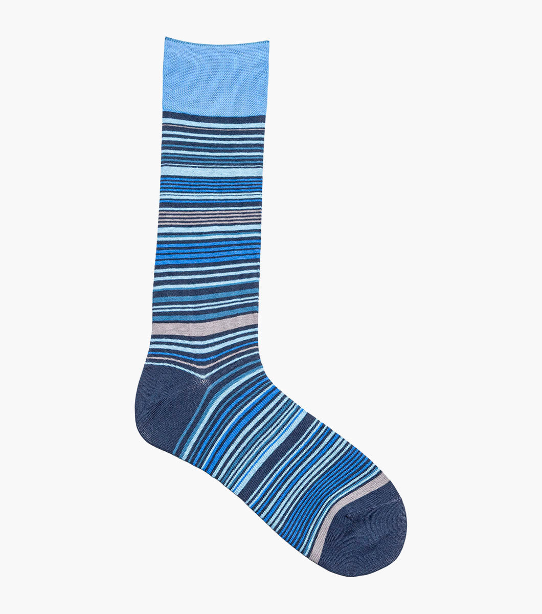 Stacy Adams Multi-Stripe Men's Crew Dress Socks Men’s Socks - Blue