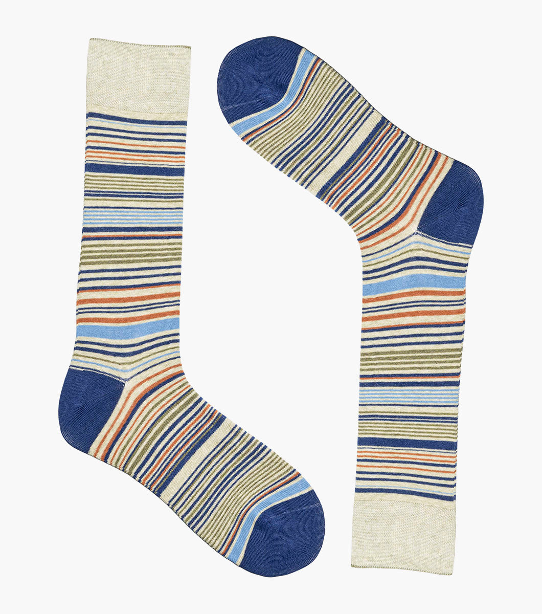 Stacy Adams Multi-Stripe Men's Crew Dress Socks Men’s Socks - Green Multi