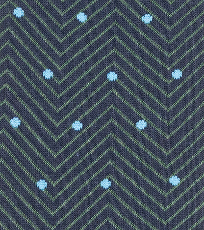Stacy Adams Chevron Dots Men's Crew Dress Socks Men’s Socks - Navy/Green