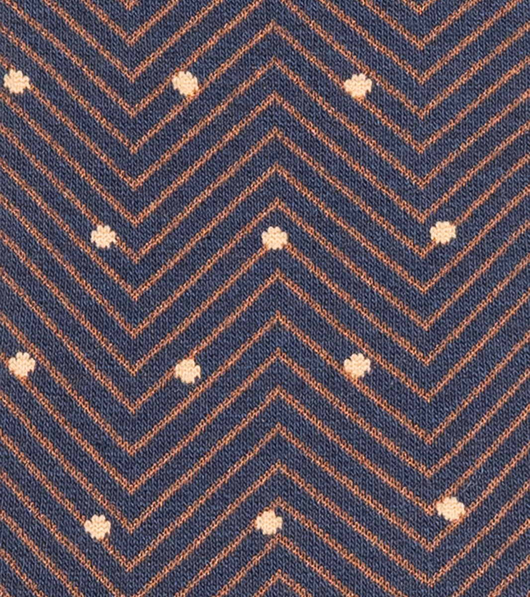 Stacy Adams Chevron Dots Men's Crew Dress Socks Men’s Socks - Navy