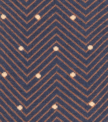 Stacy Adams Chevron Dots Men's Crew Dress Socks Men’s Socks - Navy