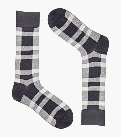 Stacy Adams Split-Stripes Men's Crew Dress Socks Men’s Socks - Black Multi