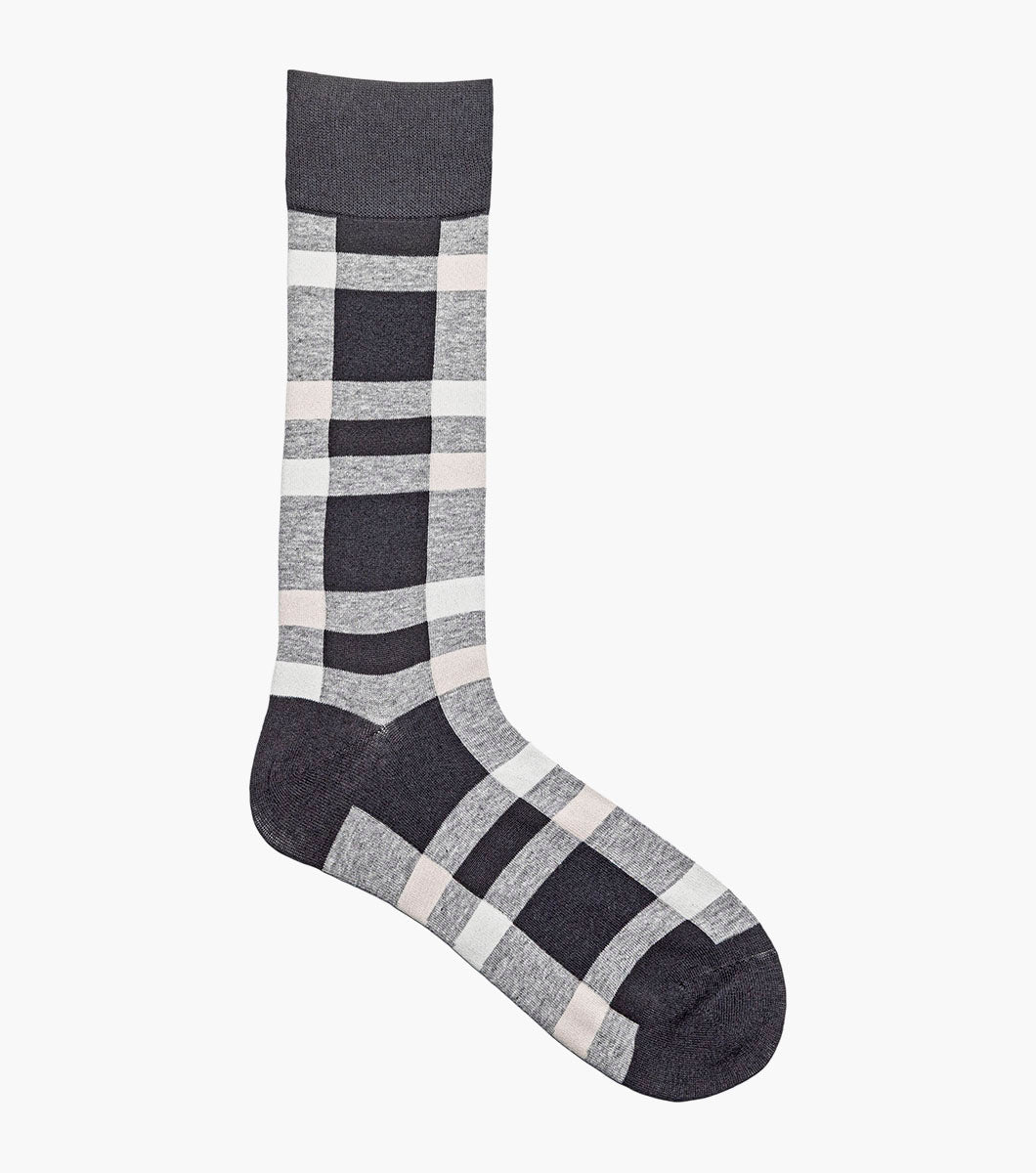 Stacy Adams Split-Stripes Men's Crew Dress Socks Men’s Socks - Black Multi