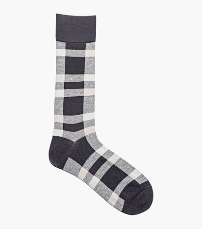 Stacy Adams Split-Stripes Men's Crew Dress Socks Men’s Socks - Black Multi