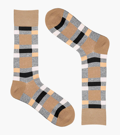 Stacy Adams Split-Stripes Men's Crew Dress Socks Men’s Socks - Gray Multi