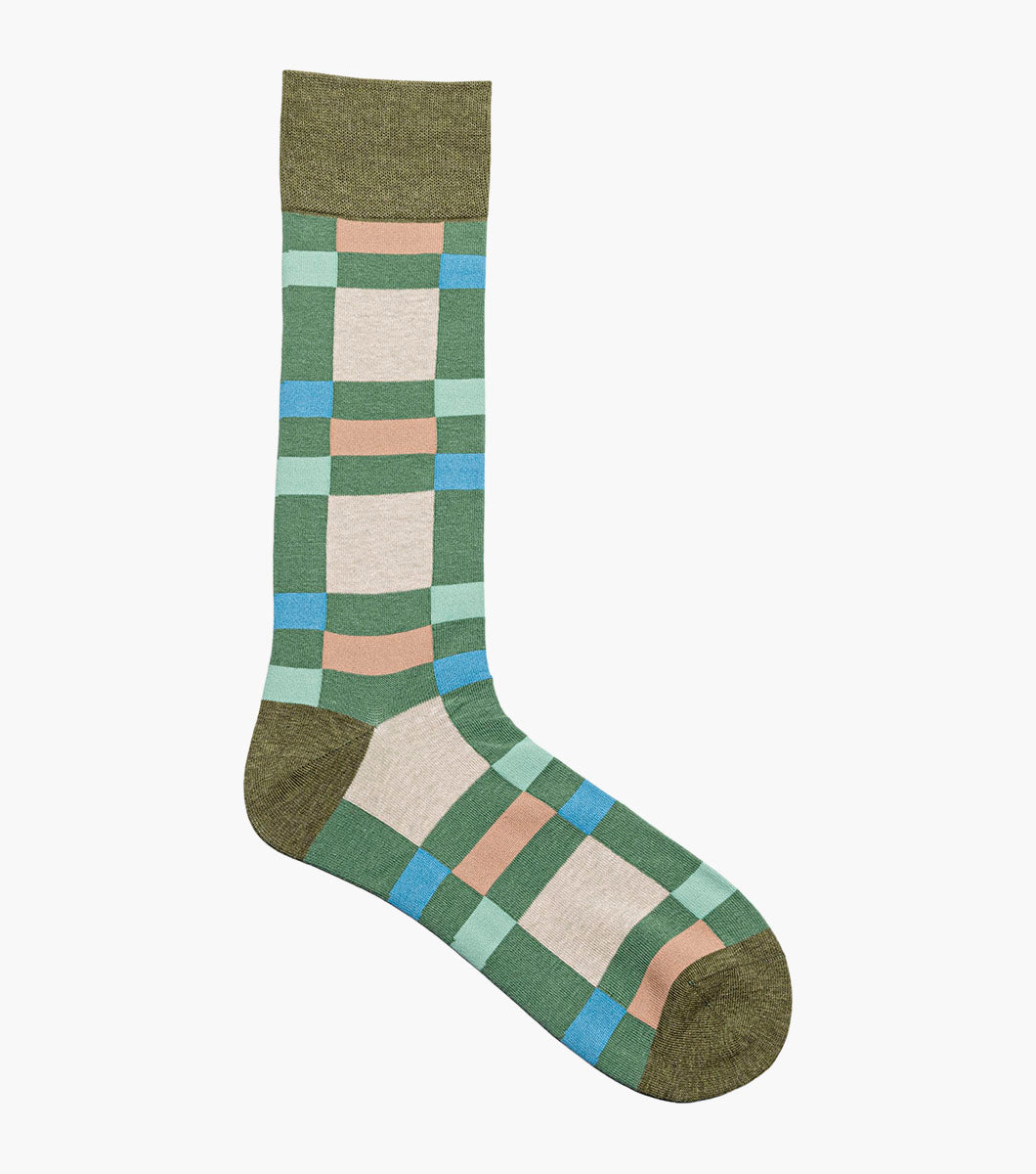 Stacy Adams Split-Stripes Men's Crew Dress Socks Men’s Socks - Green Multi