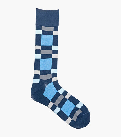 Stacy Adams Split-Stripes Men's Crew Dress Socks Men’s Socks - Blue Multi