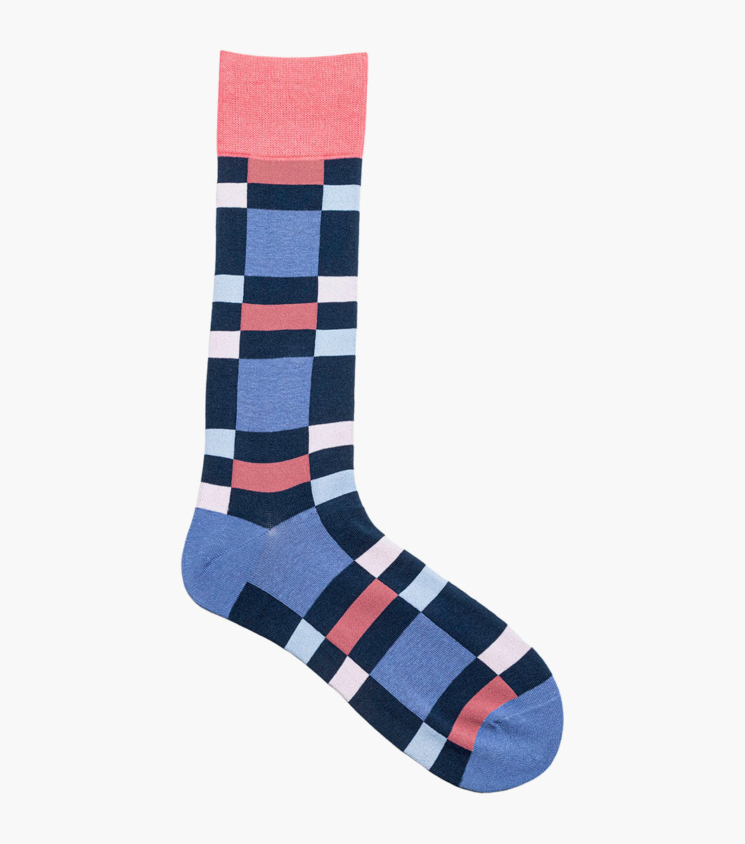 Stacy Adams Split-Stripes Men's Crew Dress Socks Men’s Socks - Navy Multi