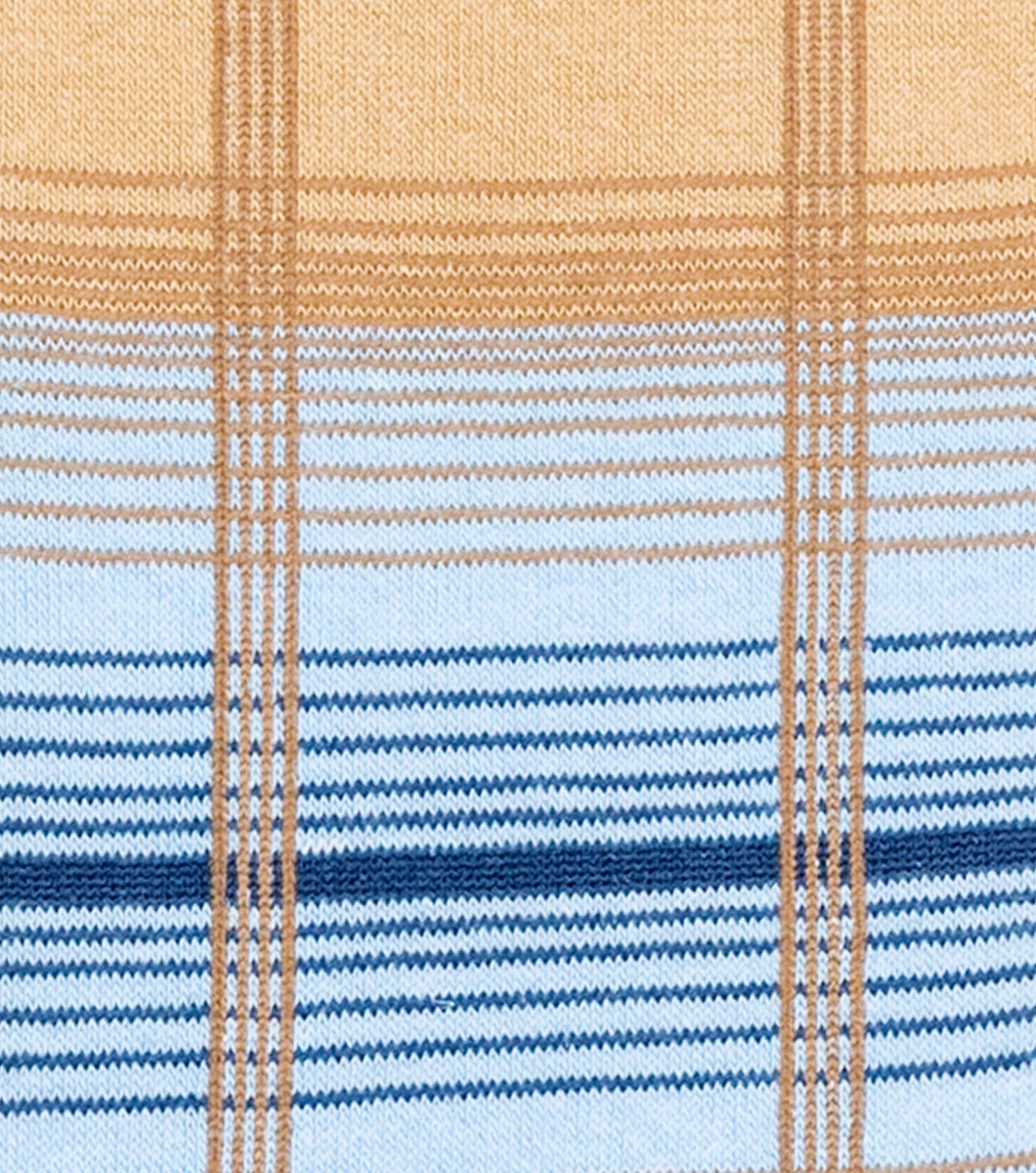 Stacy Adams Tri-Color Plaid Men's Crew Dress Socks Men’s Socks - Tan