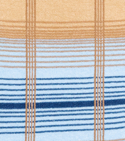 Stacy Adams Tri-Color Plaid Men's Crew Dress Socks Men’s Socks - Tan