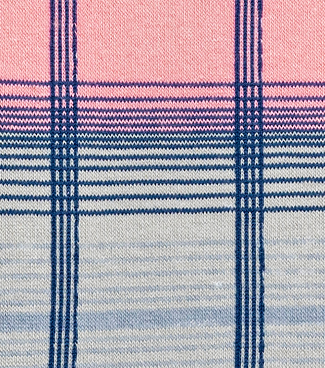 Stacy Adams Tri-Color Plaid Men's Crew Dress Socks Men’s Socks - Pink