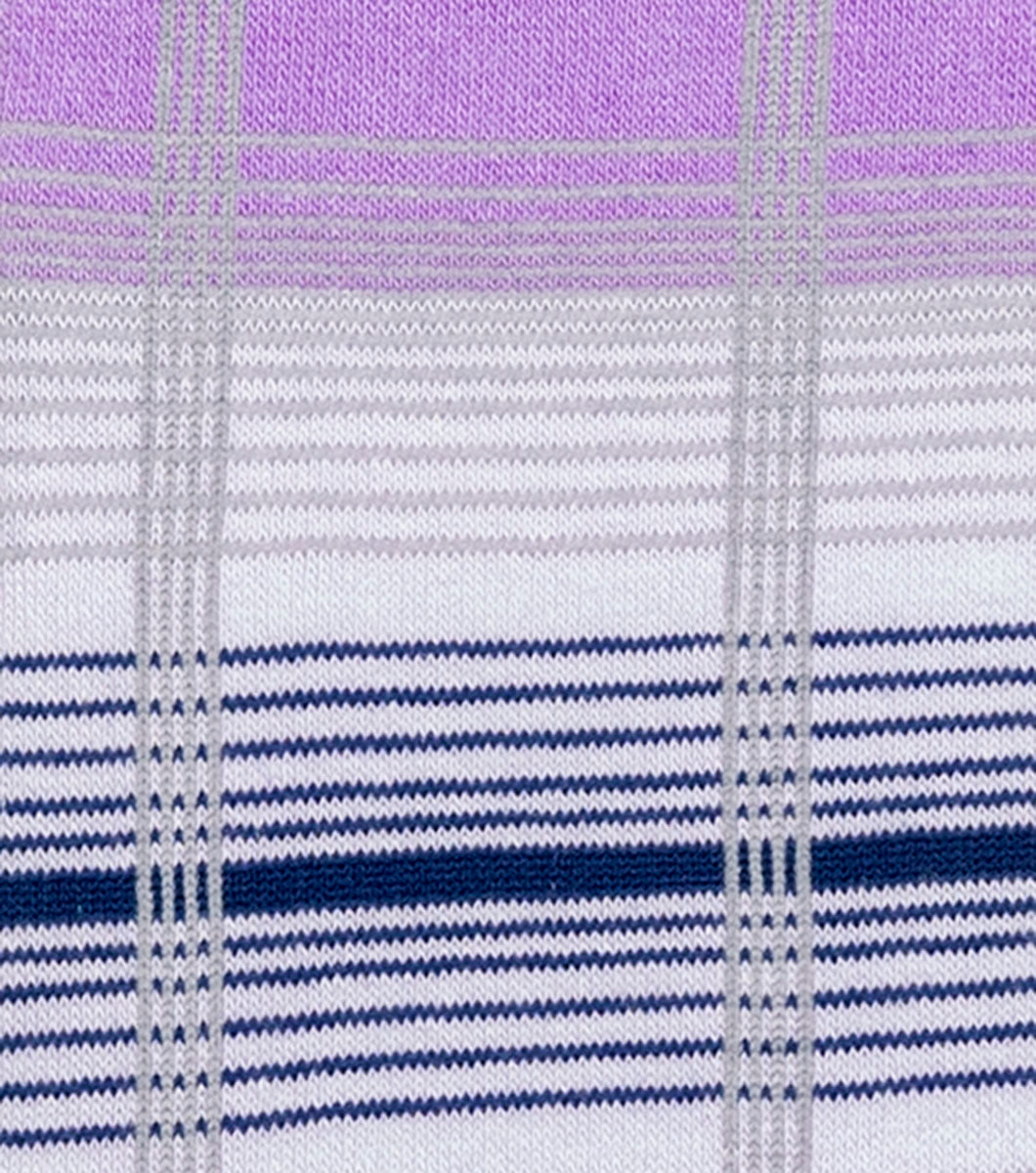 Stacy Adams Tri-Color Plaid Men's Crew Dress Socks Men’s Socks - Purple