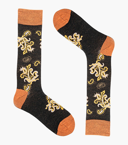 Stacy Adams Bold Paisley Men's Crew Dress Socks Men’s Socks - Black Multi