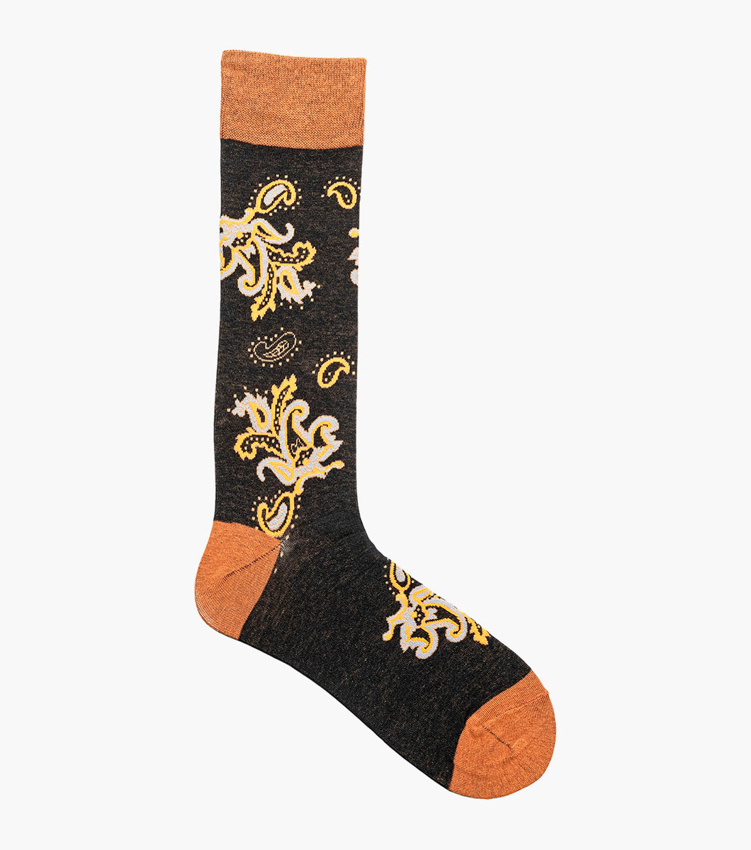 Stacy Adams Bold Paisley Men's Crew Dress Socks Men’s Socks - Black Multi