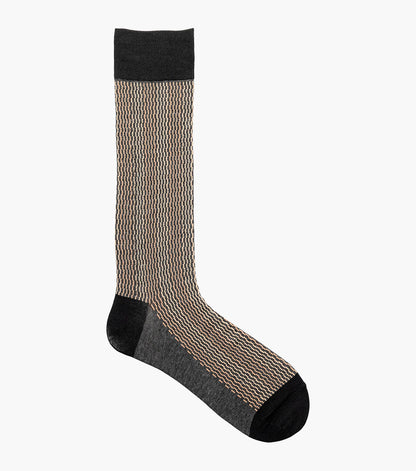 Stacy Adams Offset Lines Men's Crew Dress Socks Men’s Socks - Gray Multi