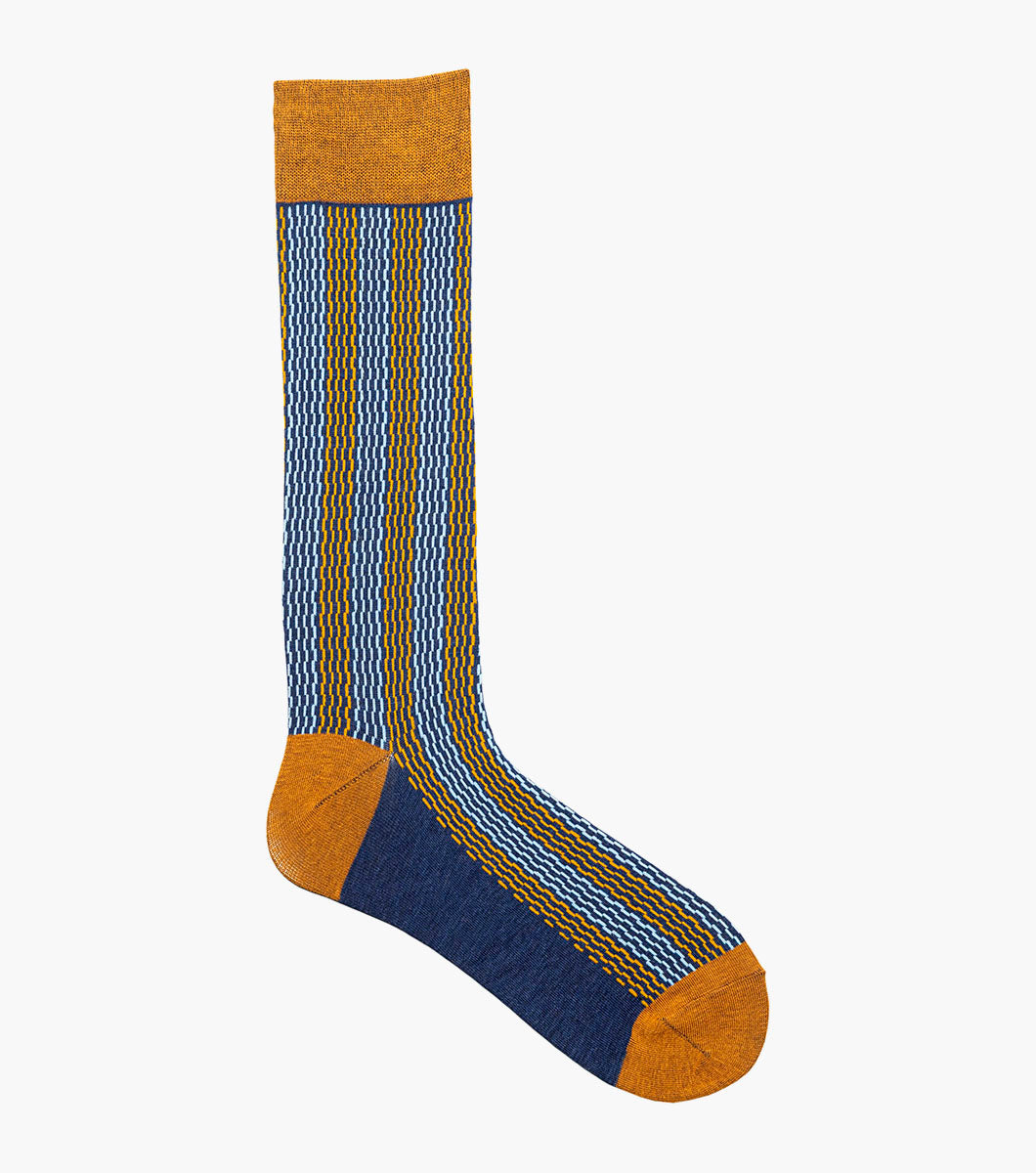 Stacy Adams Offset Lines Men's Crew Dress Socks Men’s Socks - Blue Multi