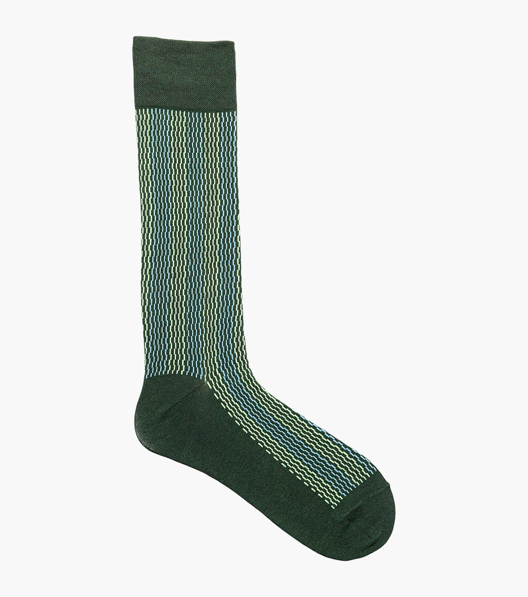 Stacy Adams Offset Lines Men's Crew Dress Socks Men’s Socks - Green Multi