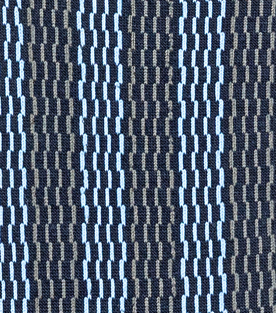 Stacy Adams Offset Lines Men's Crew Dress Socks Men’s Socks - Navy Multi