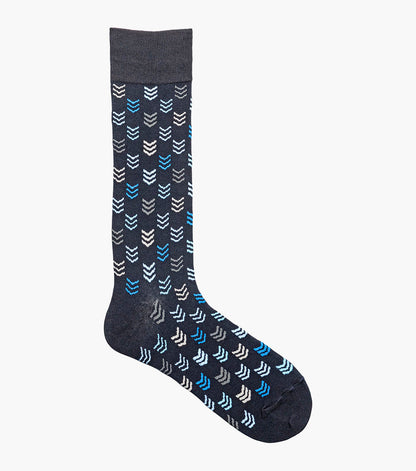 Stacy Adams Mini Chevron Men's Crew Dress Socks Men’s Socks - Navy