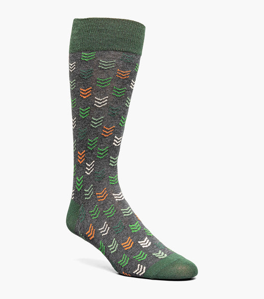 Stacy Adams Mini Chevron Men's Crew Dress Socks Men’s Socks - Green