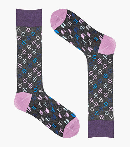 Stacy Adams Mini Chevron Men's Crew Dress Socks Men’s Socks - Purple