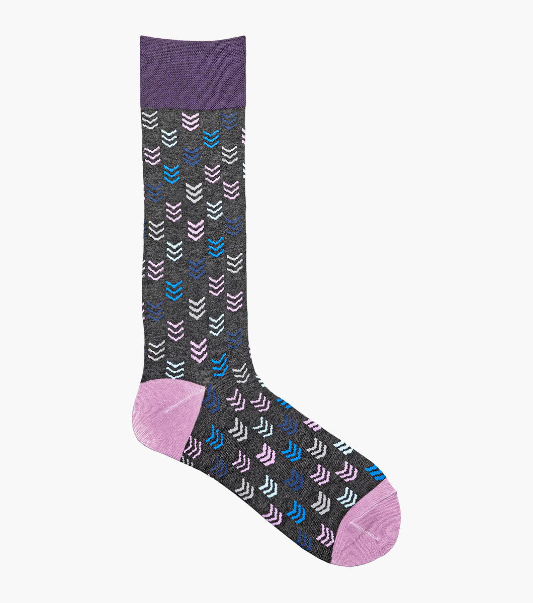 Stacy Adams Mini Chevron Men's Crew Dress Socks Men’s Socks - Purple