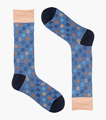 Stacy Adams Mini Chevron Men's Crew Dress Socks Men’s Socks - Blue Multi