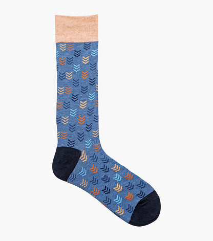 Stacy Adams Mini Chevron Men's Crew Dress Socks Men’s Socks - Blue Multi