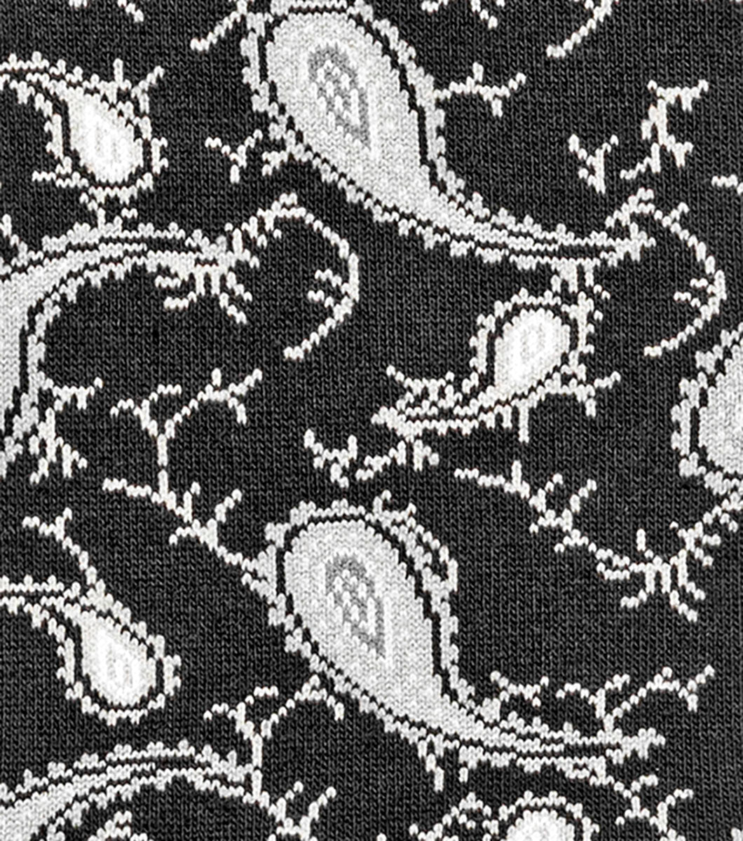 Stacy Adams Two Tone Paisley Men's Crew Dress Socks Men’s Socks - Black/Gray