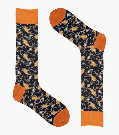 Stacy Adams Two Tone Paisley Men's Crew Dress Socks Men’s Socks - Black Multi