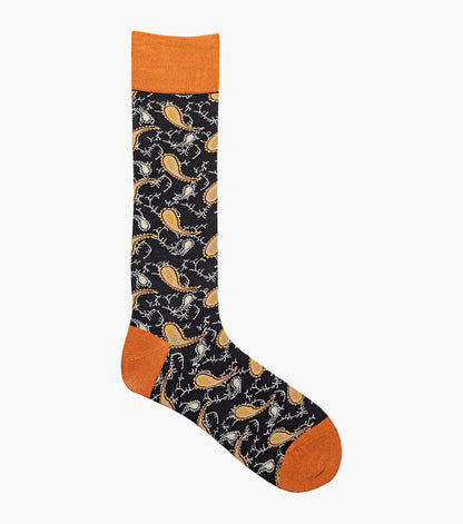 Stacy Adams Two Tone Paisley Men's Crew Dress Socks Men’s Socks - Black Multi