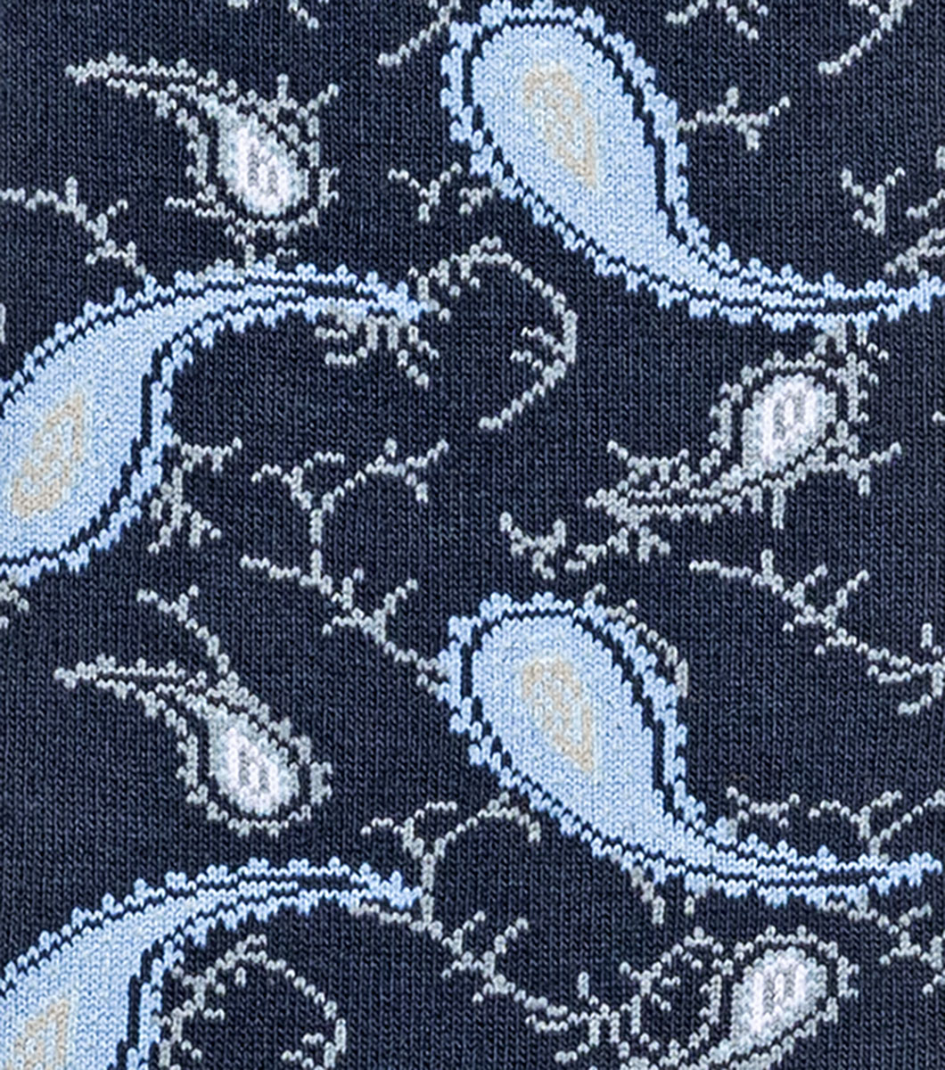 Stacy Adams Two Tone Paisley Men's Crew Dress Socks Men’s Socks - Blue Multi