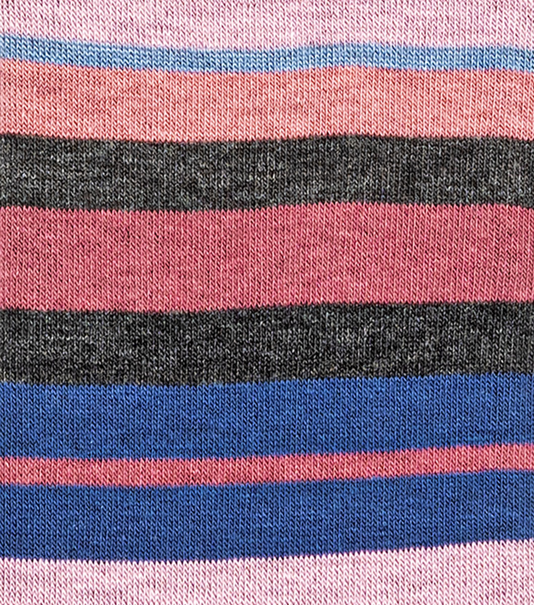 Stacy Adams Assorted Stripe Men's Crew Dress Socks Men’s Socks - Pink Multi