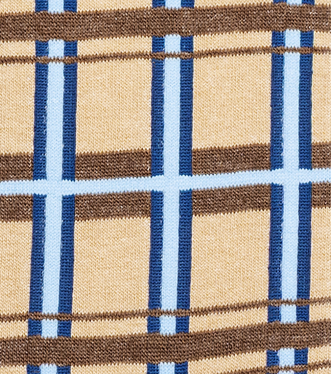 Stacy Adams Geometric Lines Men's Crew Dress Socks Men’s Socks - Tan Multi