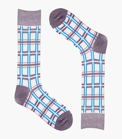 Stacy Adams Geometric Lines Men's Crew Dress Socks Men’s Socks - Pink Multi