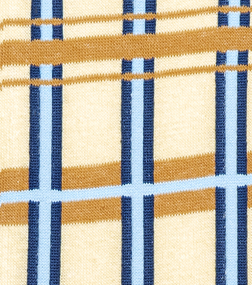 Stacy Adams Geometric Lines Men's Crew Dress Socks Men’s Socks - Yellow Multi