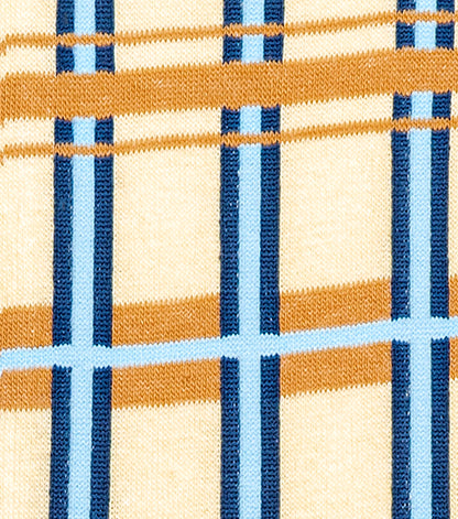 Stacy Adams Geometric Lines Men's Crew Dress Socks Men’s Socks - Yellow Multi