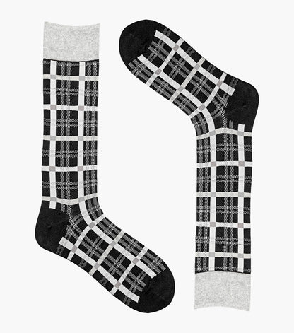 Stacy Adams Colorful Rectangles Men's Crew Dress Socks Men’s Socks - Black
