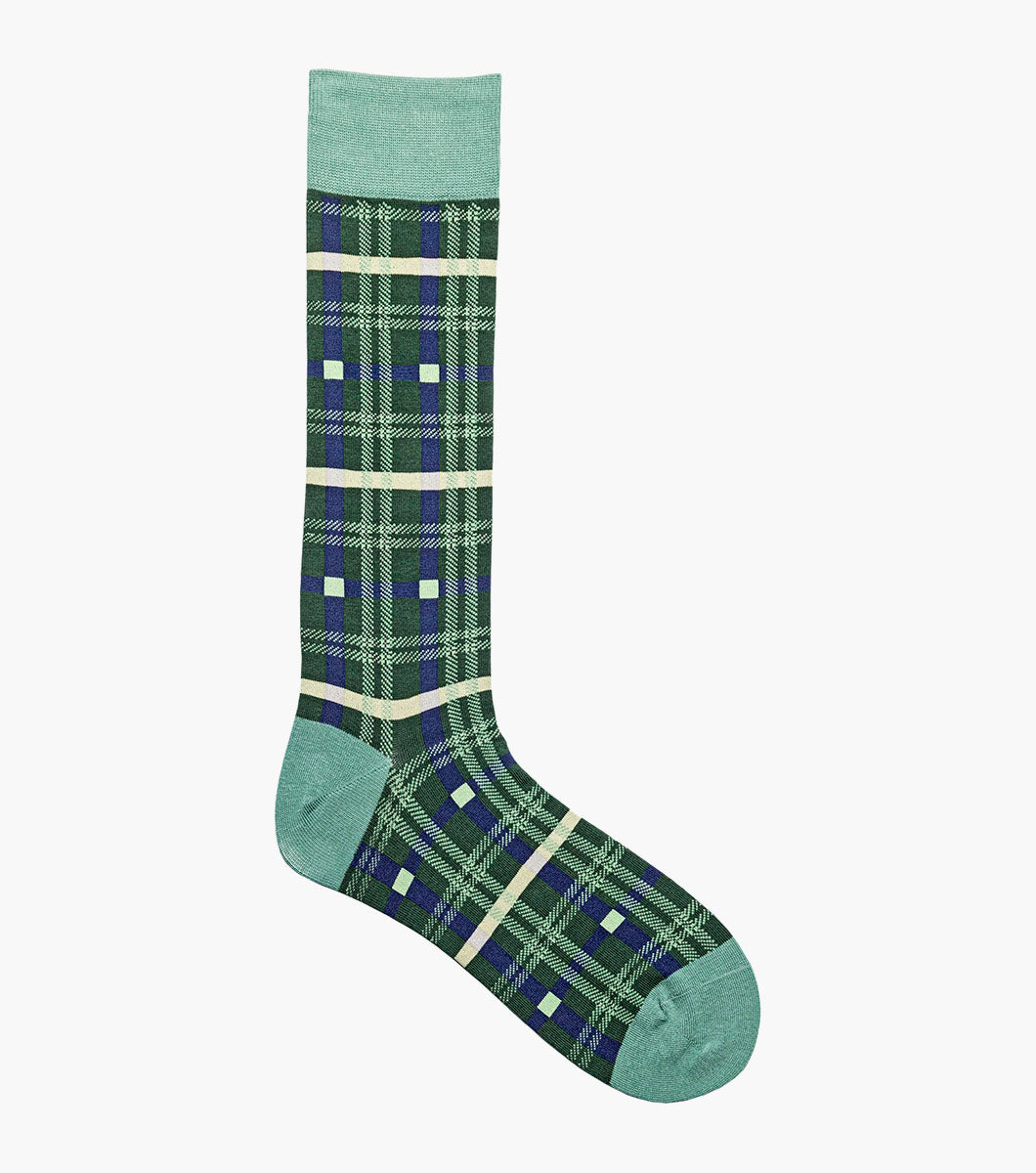 Stacy Adams Colorful Rectangles Men's Crew Dress Socks Men’s Socks - Green